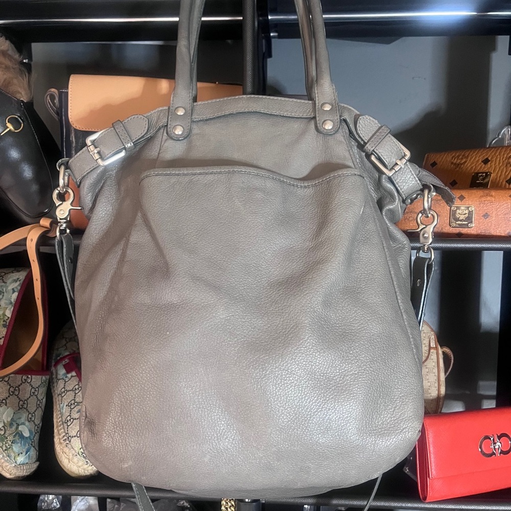 Garnet Hill Gray Shoulder Bag with Adjustable Straps